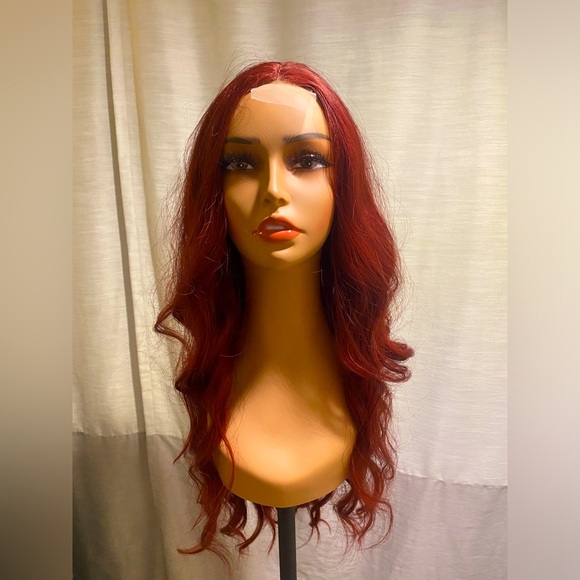 HAIR-26 inch long WINE colored wig - Picture 3 of 5
